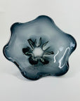 70s GREY FLOWER GLASS BOWL
