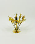 1950s TOLEDO USA ENAMEL SWORD COCKTAIL STICKS SET