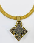 1960s MESH NECKLACE WITH FLEUR DE LIS AGATE PENDANT