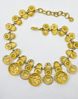 1980s GIVENCY ESTRUCAN STYLE MEDALLION LAYERED CHARMS NECKLACE