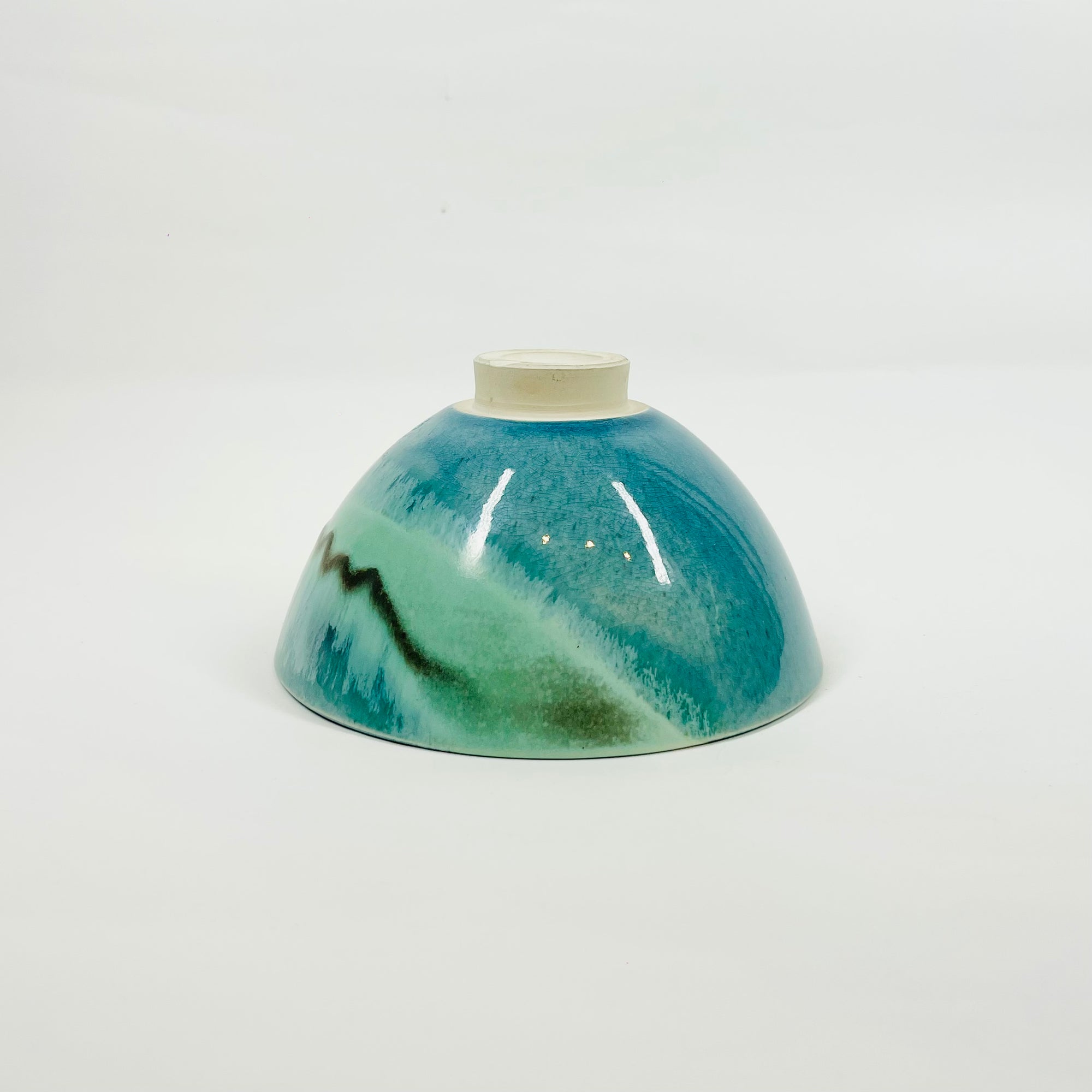 1970s JAPANESE GREEN GLAZE MINI IKEBANA VASE