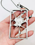 1960s HAND MADE CANADIAN BRUTALIST PEWTER PENDANT NECKLACE