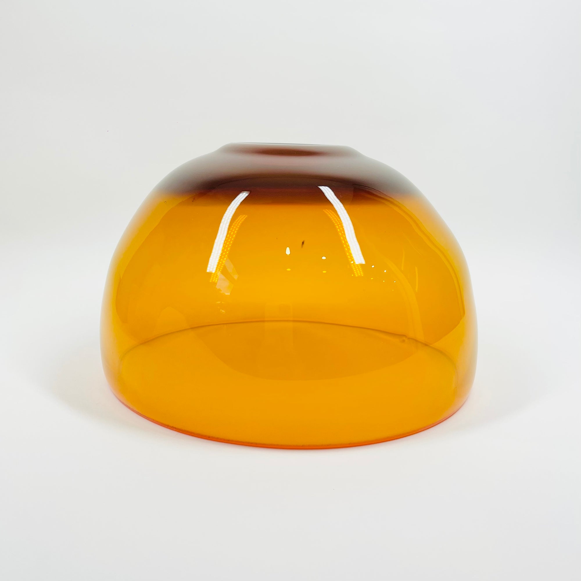 1960s ORANGE OPALESCENT GLASS BOWL BY ERIK HOGLUND FOR BODA