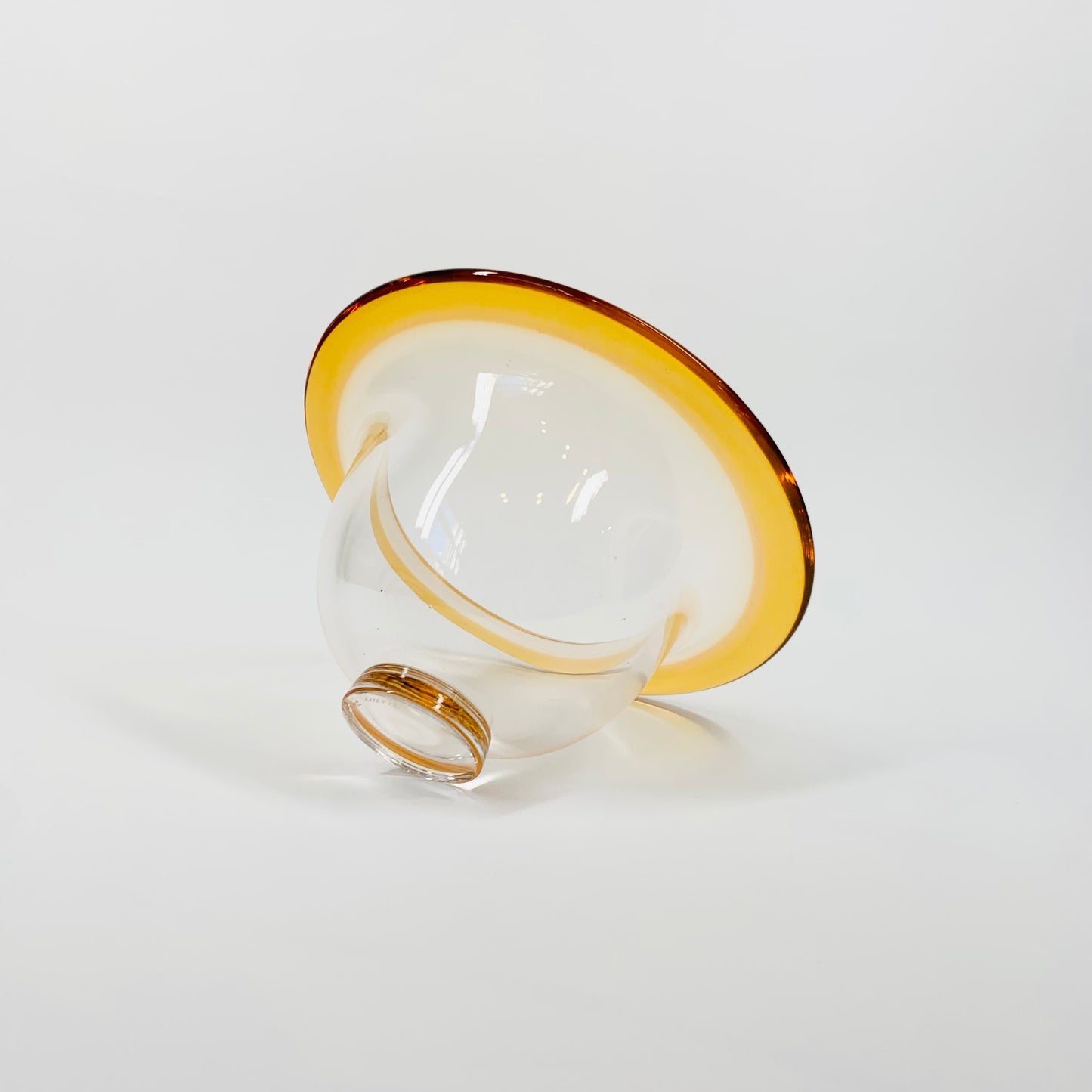 ORANGE RIM GLASS BOWL