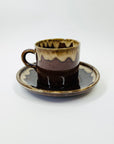 1970s JAPANESE BROWN DRIP GLAZED COFFEE CUP