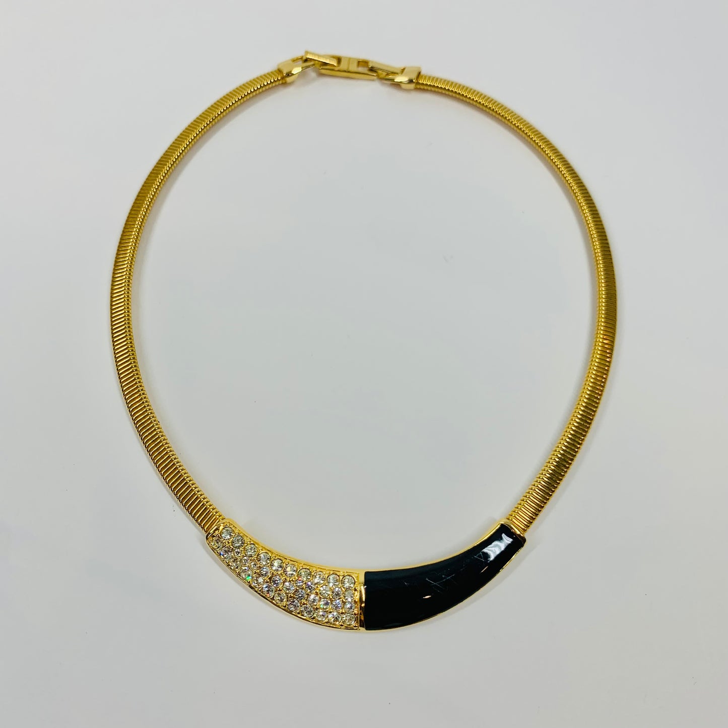 80s BARCS BLACK ENAMEL NECKLACE SUITE