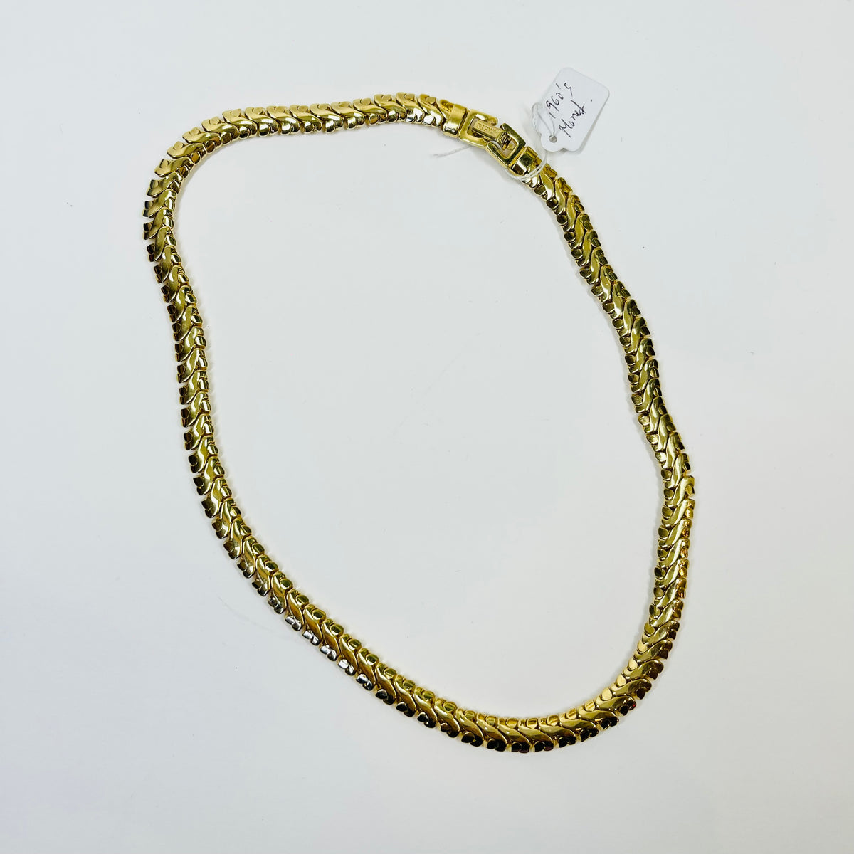 1960s 18K GP MONET S CURVES FANCY LINKS CHAIN NECKLACE