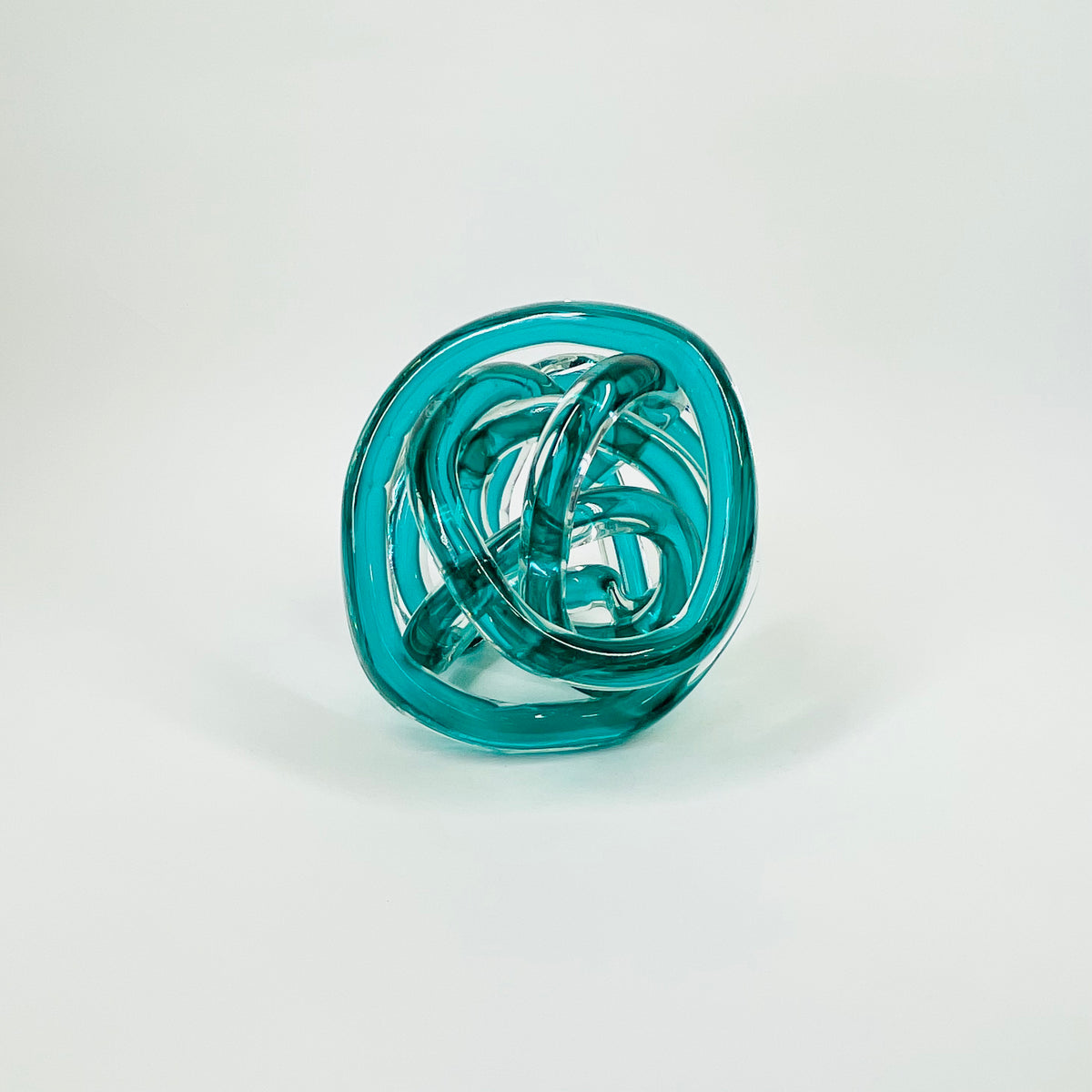 1980s MURANO TEAL BLUE SOMMERSO GLASS BALL