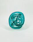 1980s MURANO TEAL BLUE SOMMERSO GLASS BALL