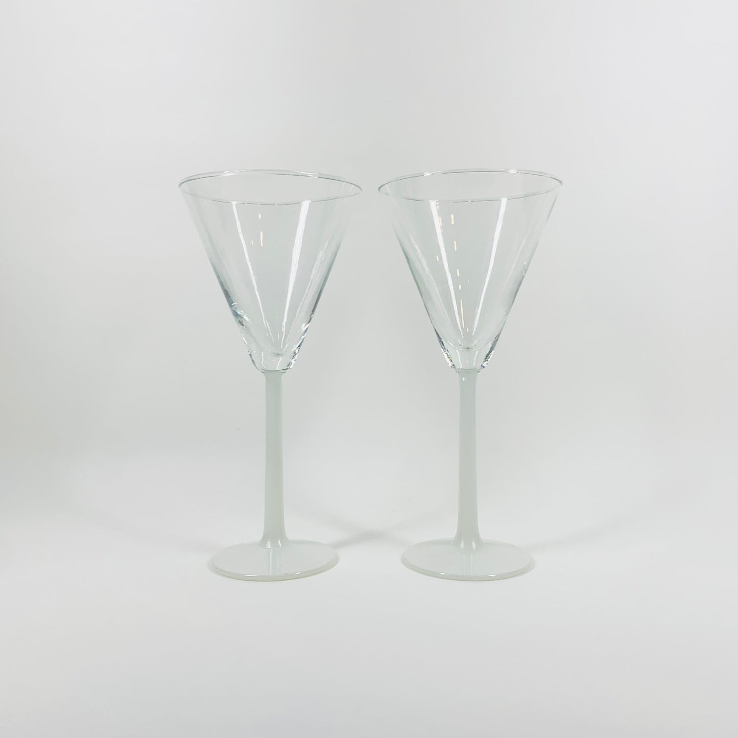 1950s LUMINARC WHITE STEM WINE GLASSES