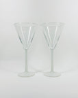 1950s LUMINARC WHITE STEM WINE GLASSES