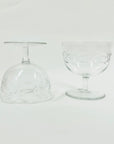 ANTIQUE CUT SCOTTISH CRYSTAL SHORT STEM COUPE GLASSES