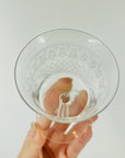 ANTIQUE ETCHED PALL MALL LIQUEUR GLASSES