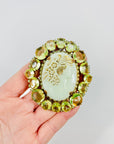 VICTORIAN STYLE CAMEO URANIUM GLASS BROOCH