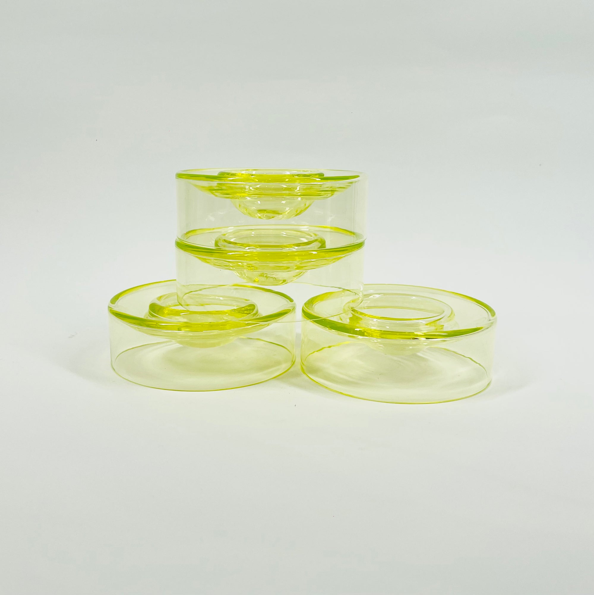 MIDCENTURY FINNISH URANIUM GLASS CAVIAR BOWL BY NANNY STILL FOR RIIHIMAEN LASI