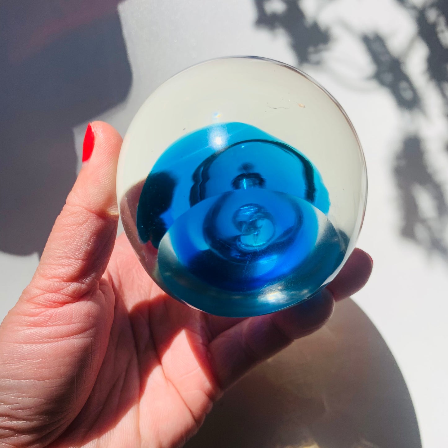 COBALT BLUE SPACE AGE PAPERWEIGHT