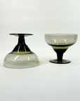 1950s GREY FOOTED COUPE/DESSERT BOWLS