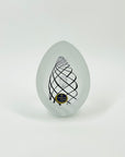 VINTAGE CZECH FROSTED GLASS SPIRAL ABSTRACT PAPERWEIGHT