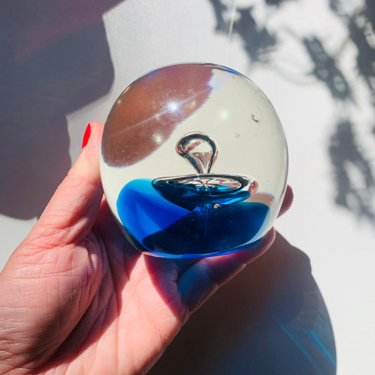 COBALT BLUE SPACE AGE PAPERWEIGHT