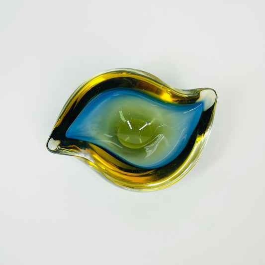 1950s BLUE GOLD MURANO SOMMERSO GLASS BOWL