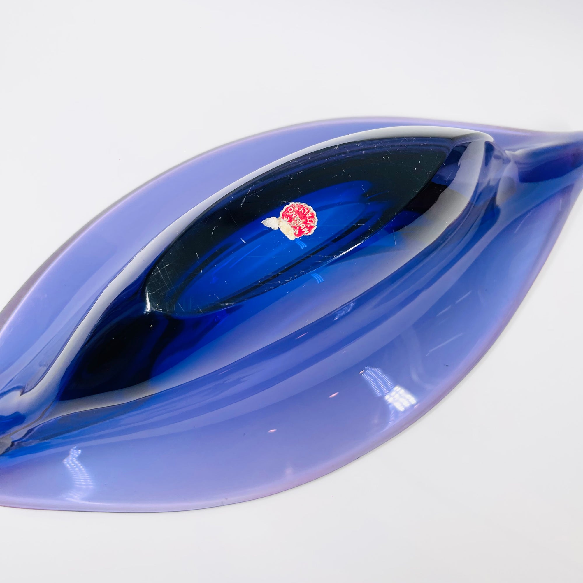 X-LARGE 1960s MURANO PURPLE PINK SOMMERSO GLASS BOWL