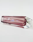 1960s PINK AMETHYST MURANO SOMMERSO FACETED GLASS BLOCK VASE
