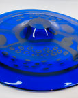 LARGE ANTIQUE COBALT BLUE MURANO GLASS CHARGER PLATE/SHALLOW BOWL WITH MILLEFIORI & MURRINE DECORATIONS