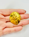 1980s CHANEL TEAR DROP GOLD LOGO CLIP ON EARRINGS