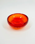 1950s MURANO RED ORANGE BULLICANTE GLASS PIN DISH/MINI BOWL