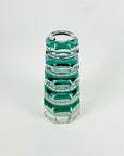 ANTIQUE ART DECO JOSEF HOFFMANN GREEN CAMEO CRYSTAL VASE FOR MOSER