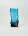1970s GERMAN BLUE PURPLE OMBRE BARK GLASS VASE