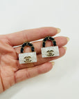 2023 LIMITED EDITION CHANEL RESIN MINIATURE COCO BAG PIERCED EARRINGS