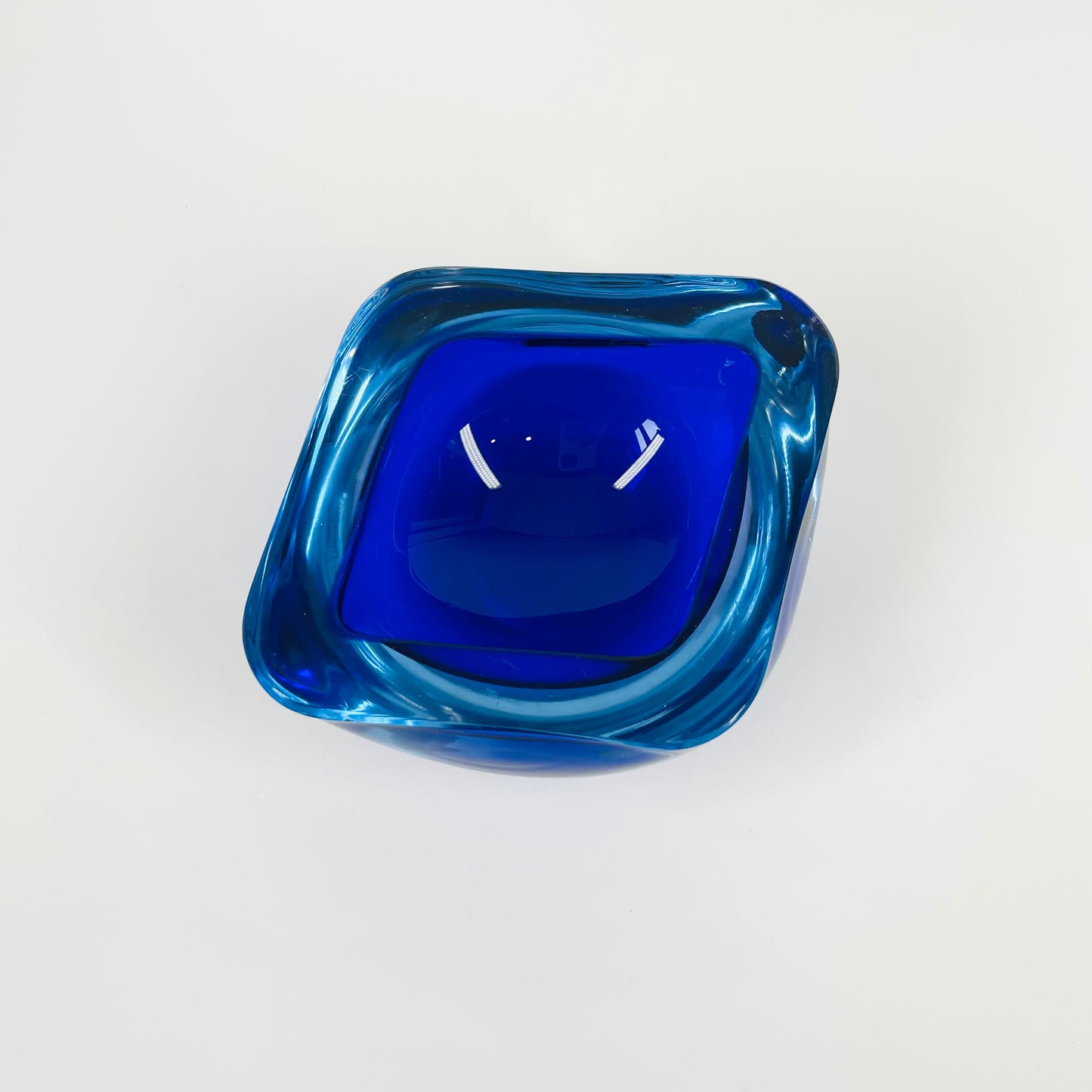 1950s COBALT BLUE MURANO SOMMERSO GLASS BOWL