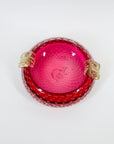 1940s MURANO BAROVIER GOLD AVENTURRINE PINK SOMMERSO GLASS BOWL/ASHTRAY