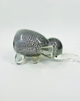 VINTAGE CZECH SILVER AVENTURINE ART GLASS ELEPHANT