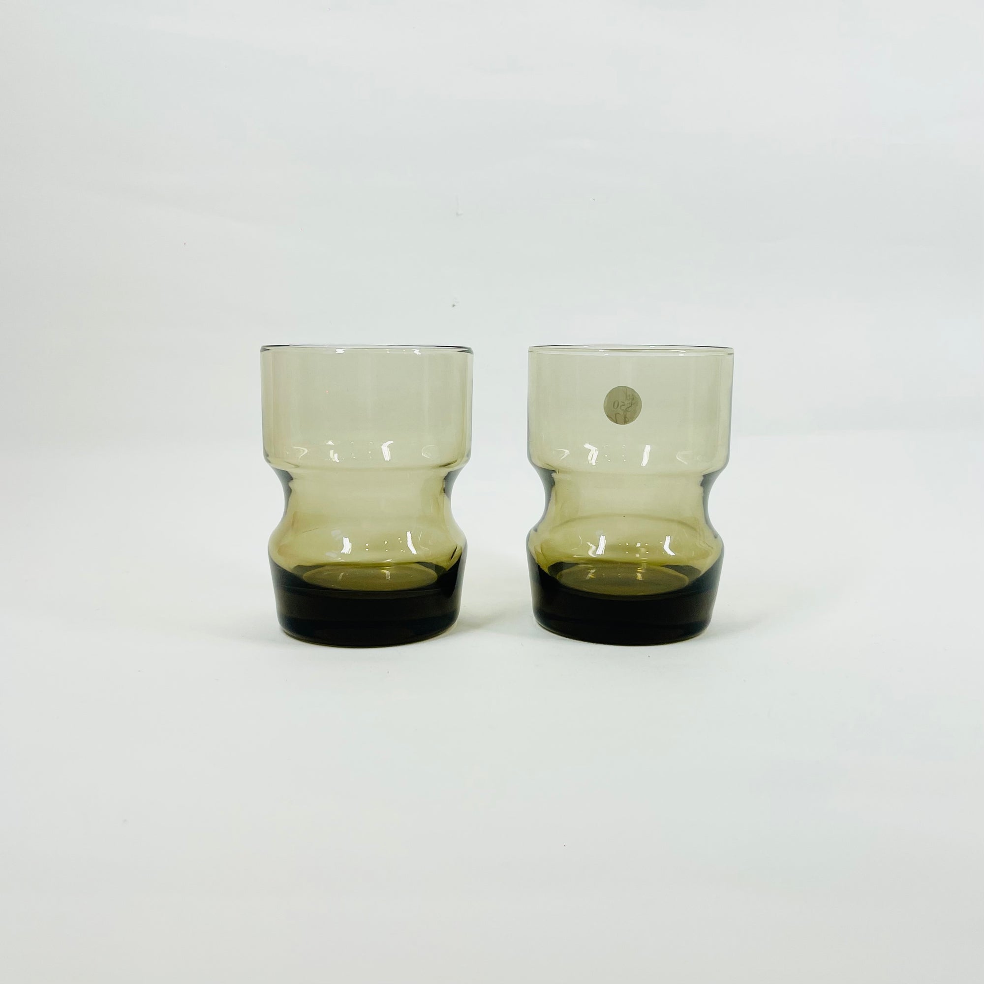 1970s PINCHED GREY TUMBLER GLASSES