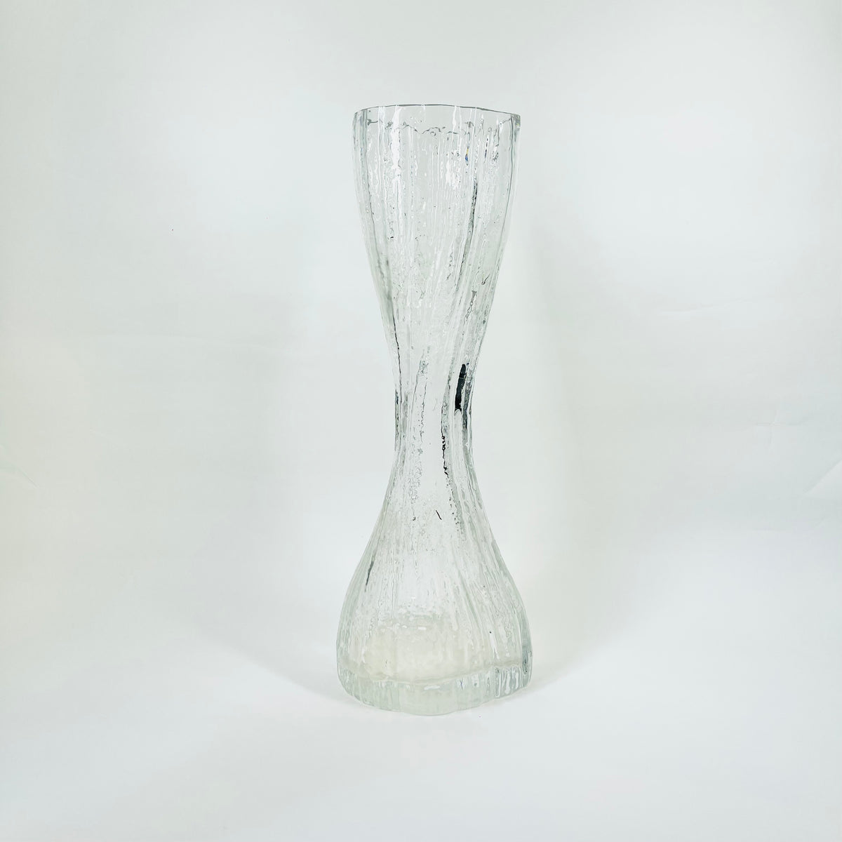 LARGE 1960s INGRID GLASHUTTE BARK GLASS VASE