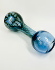 1980s KOSTA BODA MOUTH BLOWN BLUE ART GLASS VASE BY GORAN WARFF