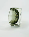1950s SMOKY GREY MURANO MANDRUZZATO SOMMERSO FACETED GLASS HEXAGON BOWL