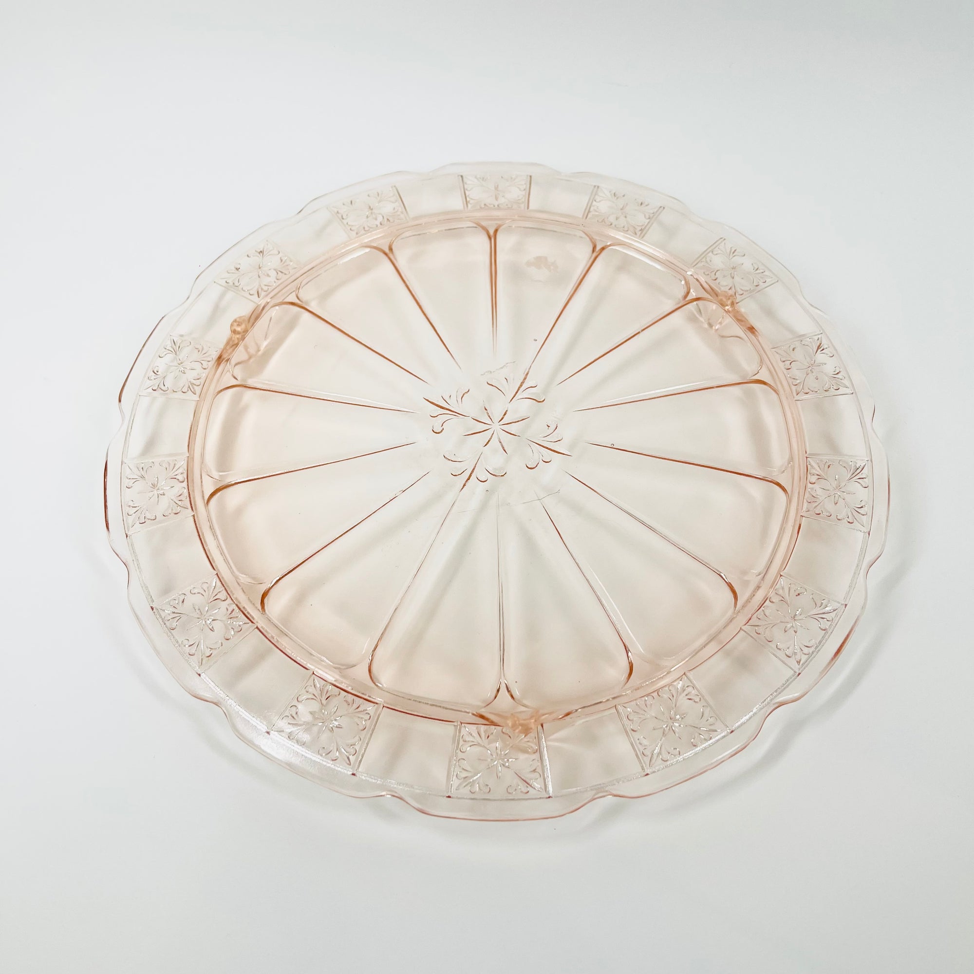 ANTIQUE DEPRESSION PINK PRESSED GLASS PLATE/BOWL/DINNER SERVICE