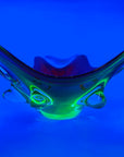 LARGE 1940s URANIUM MURANO RED SOMMERSO GLASS BOWL