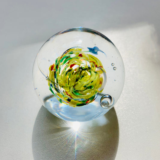 YELLOW SPATTER PAPERWEIGHT