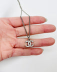 Y2K CHANEL DIAMANTÉ LOGO NECKLACE