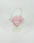 ANTIQUE PINK MURANO OPALINA BASKET