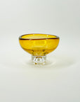 1990s SIGNED KOSTA BODA AMBER SOMMERSO GLASS MINI BOWL BY GORAN WARFF