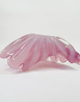 1950s PINK MURANO OPALINE GLASS SHELL BOWL WITH PEARL