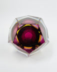 1950s FACETED MURANO PURPLE PINK BLUE YELLOW GEODE BOWL