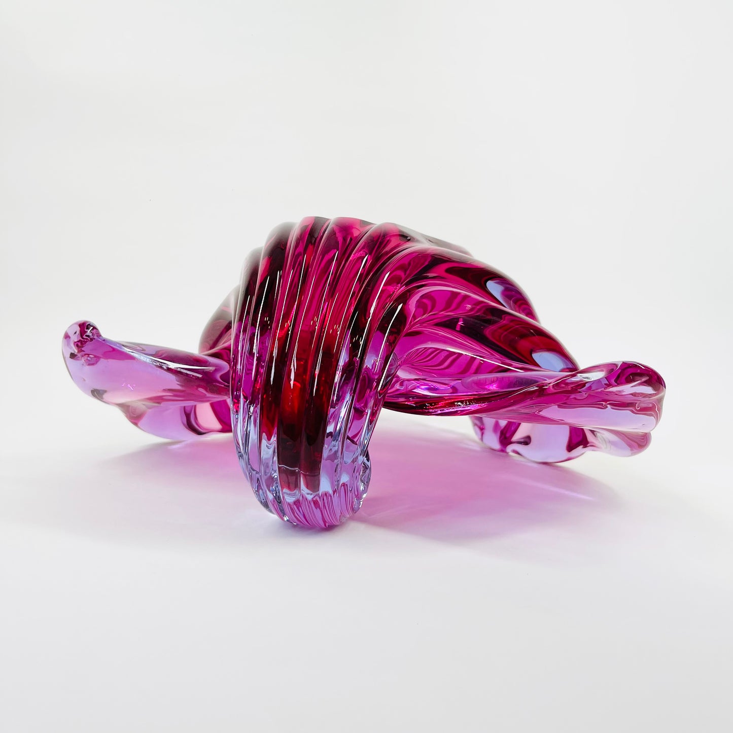 1950s PINK PURPLE MURANO NEODYMIUM GLASS SHELL BOWl