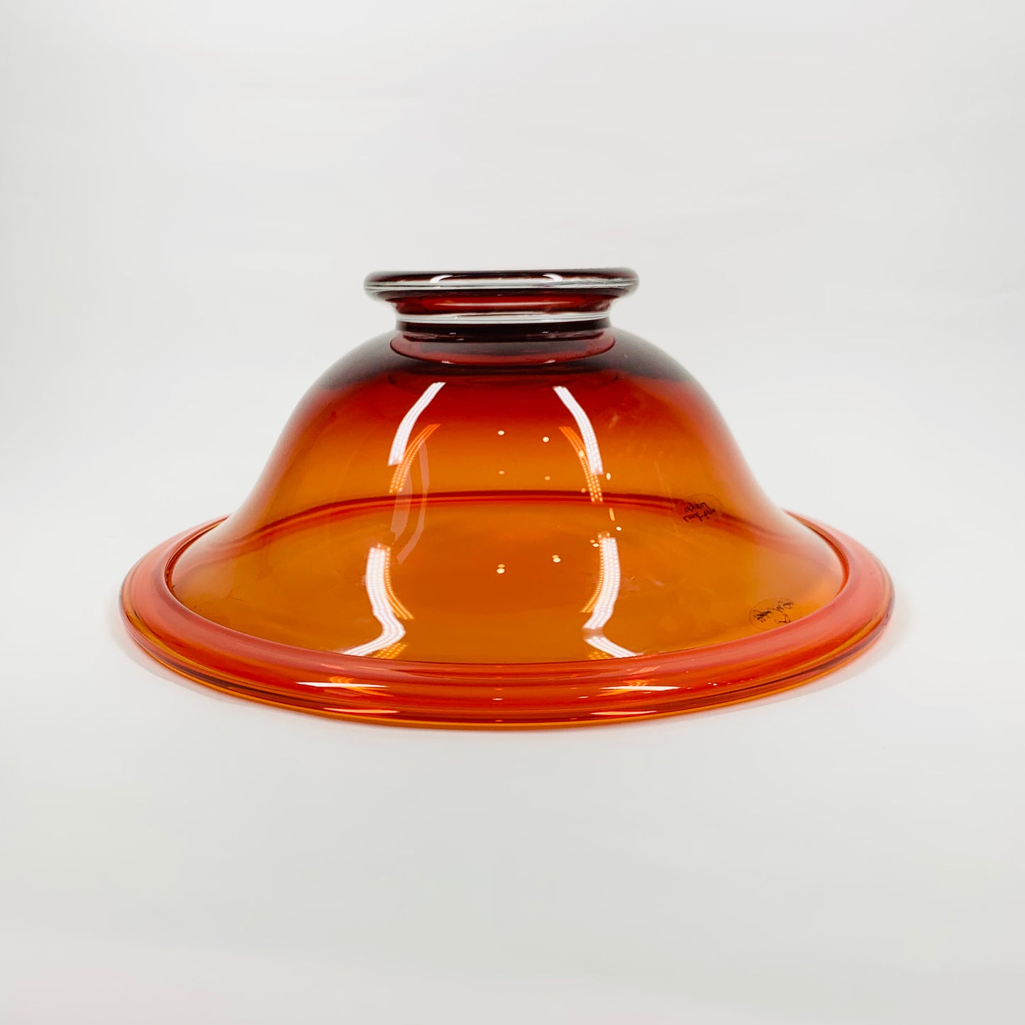 HOGLUND HAND MADE ORANGE GLASS BOWL