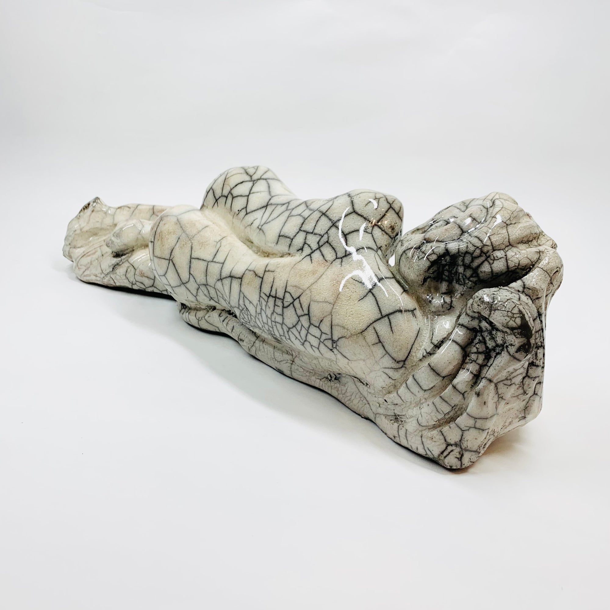 ABSTRACT CRACKLE POTTERY SCULPTURE